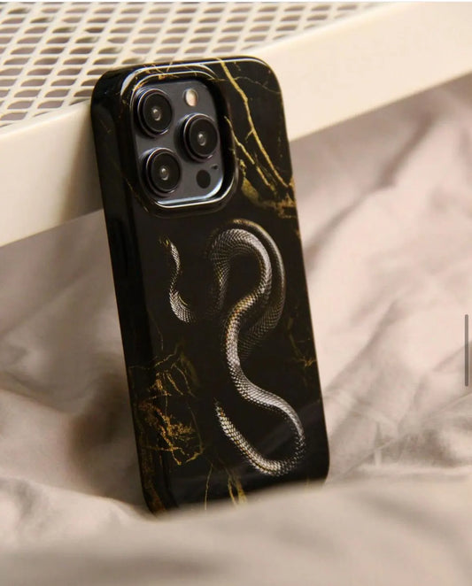 Le Prius Black SNAKE Design Silicon Case For iPhone 15 Pro