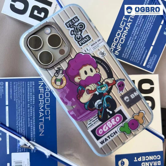 OGBRO Creative Art Design YOY Magnetic Drop Protection Case with Aluminum Lens Frame Protection for iPhone 15 Pro  Max (Artist)