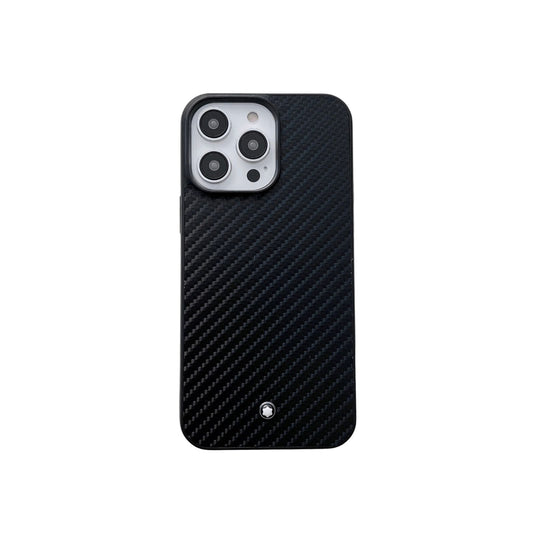 MB Luxury PU Leather Carbon Pattern Case for iPhone 15