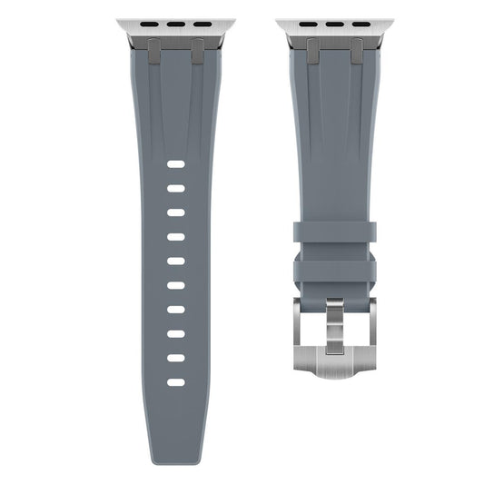 New Style Silicon Watch Band With Metal Connectors 42/44/45 & 49mm (Silver & Grey)