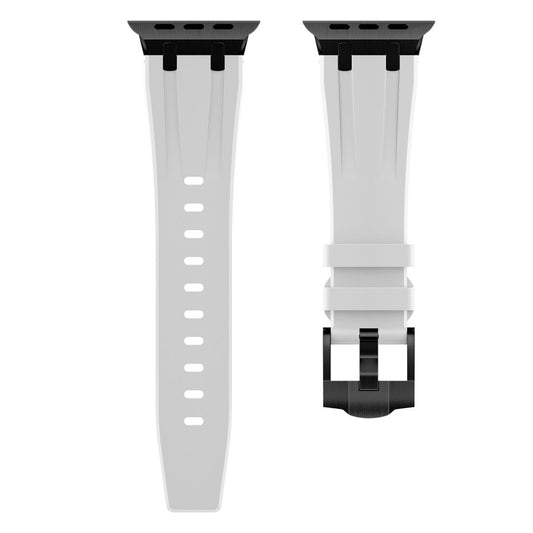 New Style Silicon Watch Band With Metal Connectors 42/44/45 & 49mm (Black & White)