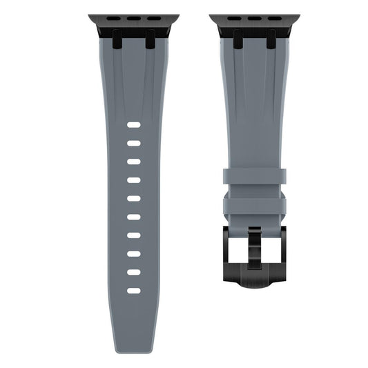 New Style Silicon Watch Band With Metal Connectors 42/44/45 & 49mm (Black & Grey)