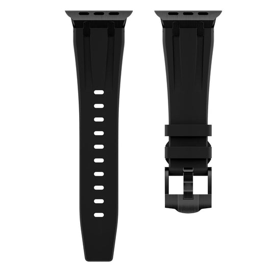 New Style Silicon Watch Band With Metal Connectors 42/44/45 & 49mm (Black & Black)