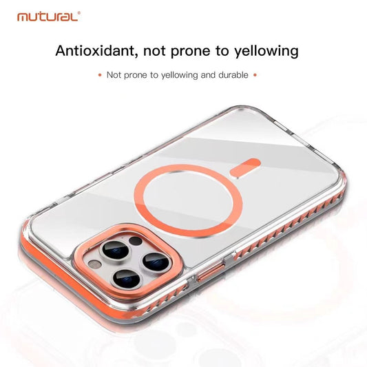 Ultra Hybrid Armour Case with Full Drop Protection Magsafe Compatible Case for iPhone 15 Pro (Orange)