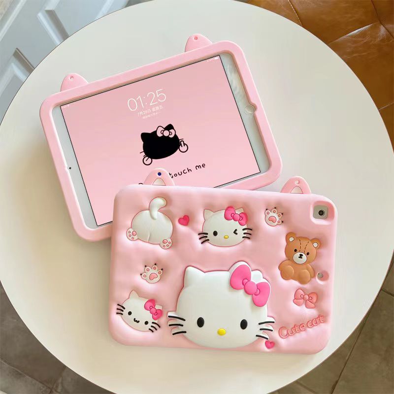 Cartoon Silicone Child Protective Cover for iPad 10.9 (10th Gen) with Adjustable Stand Cover, Cute Cartoon Design Shockproof Silicone Case