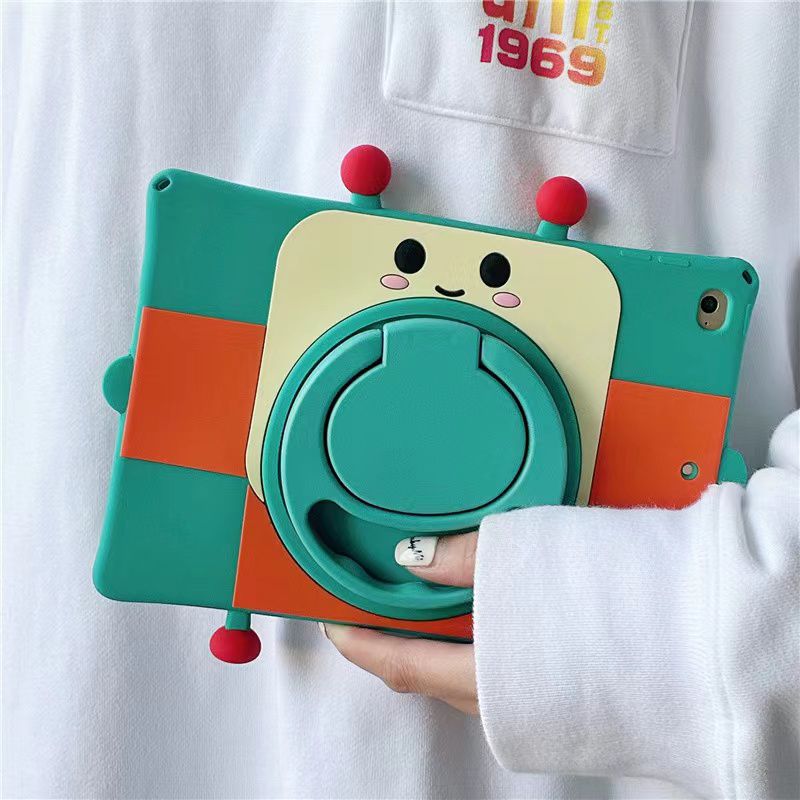 Cartoon Silicone Child Protective Cover for iPad 10.9 (10th Gen) with Adjustable Stand Cover, Cute Cartoon Design Shockproof Silicone Case