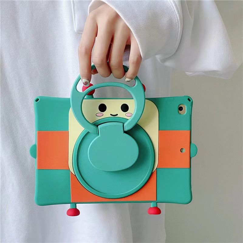 Cartoon Silicone Child Protective Cover for iPad 10.9 (10th Gen) with Adjustable Stand Cover, Cute Cartoon Design Shockproof Silicone Case