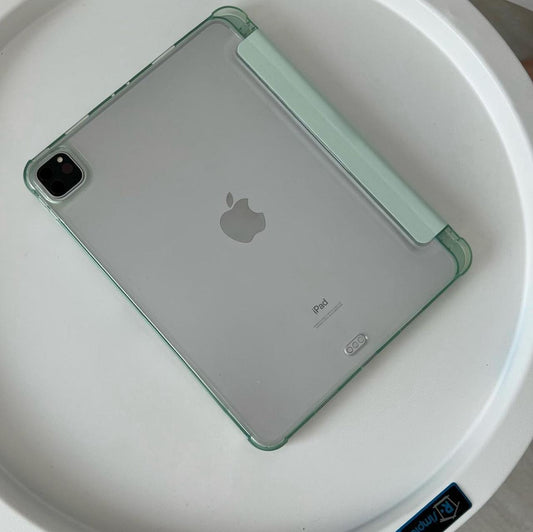 Light Green PU Leather Finish Foldable Flip Case for iPad 10.2