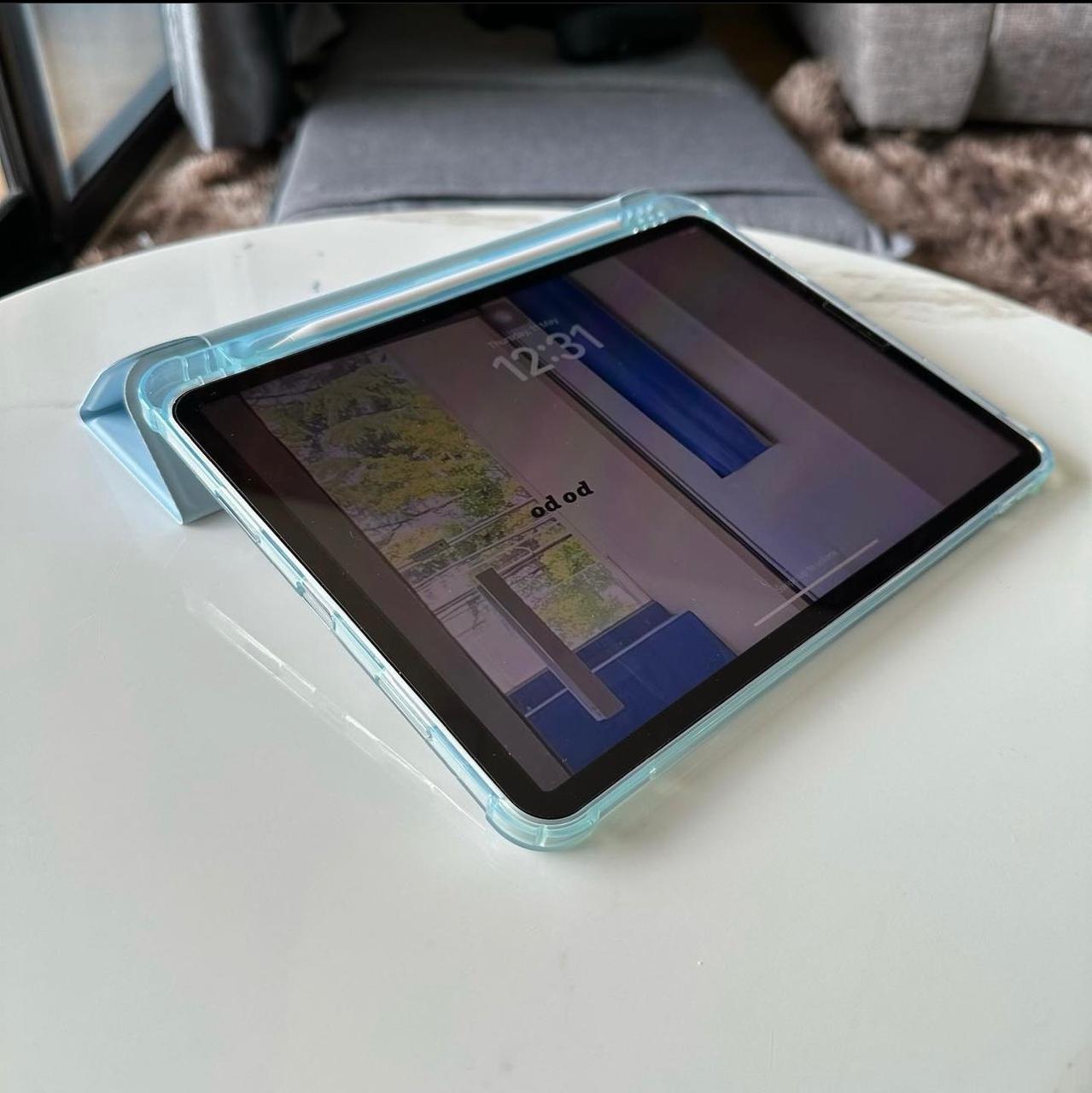 Light Blue  PU Leather Finish Foldable Flip Case for iPad 10.2
