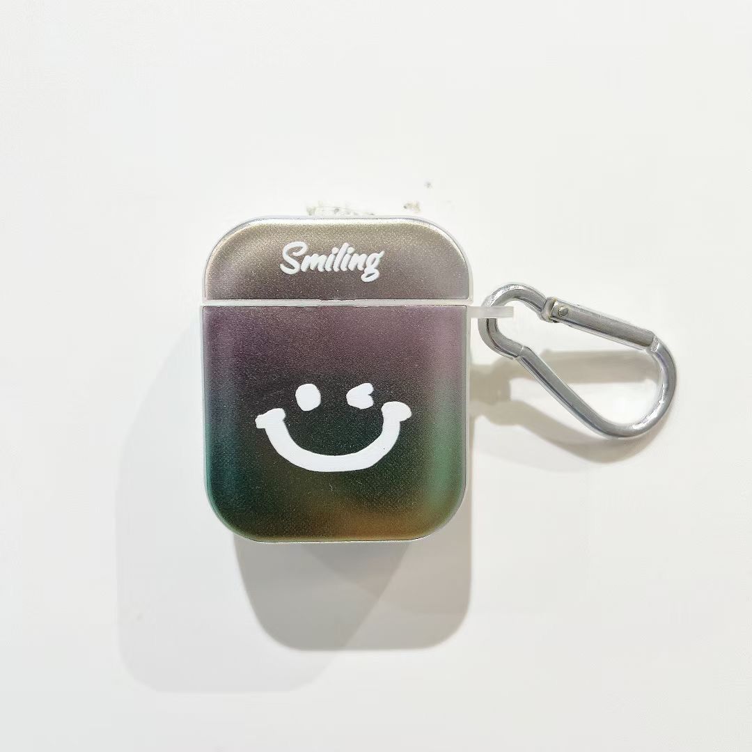 Smiling  Silver Chrome Designer Silicon Case for Airpods 1&2