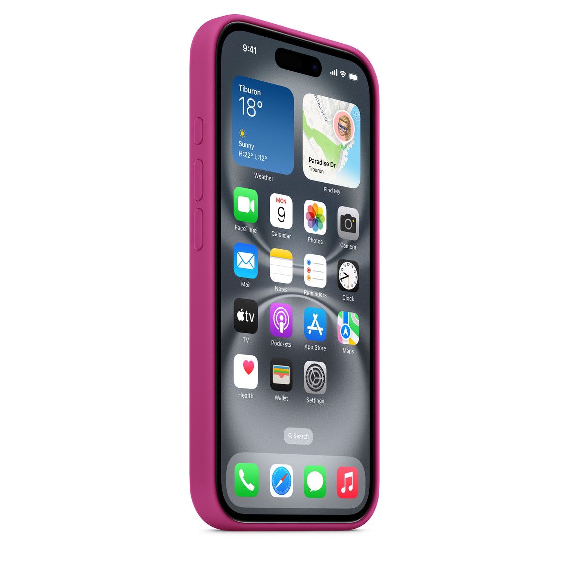 Logo Silicon Case for iPhone 16 Plus (Fuschia Pink)