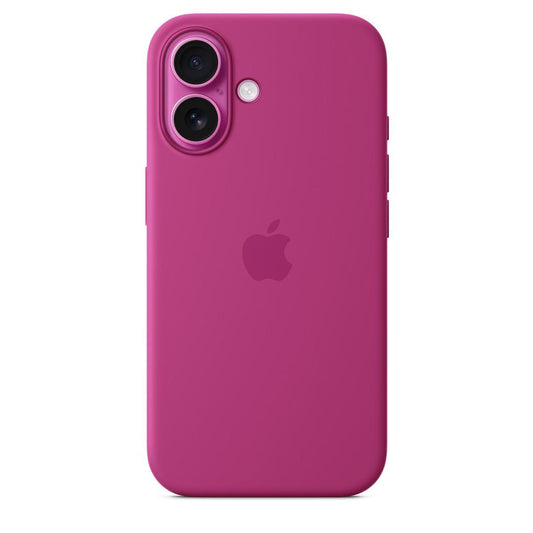 Logo Silicon Case for iPhone 16 (Fuschia Pink)