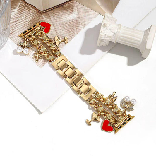 Metallic Charms Chain Apple Watch Band for iWatch 44/45/46mm & 49mm (ULTRA)