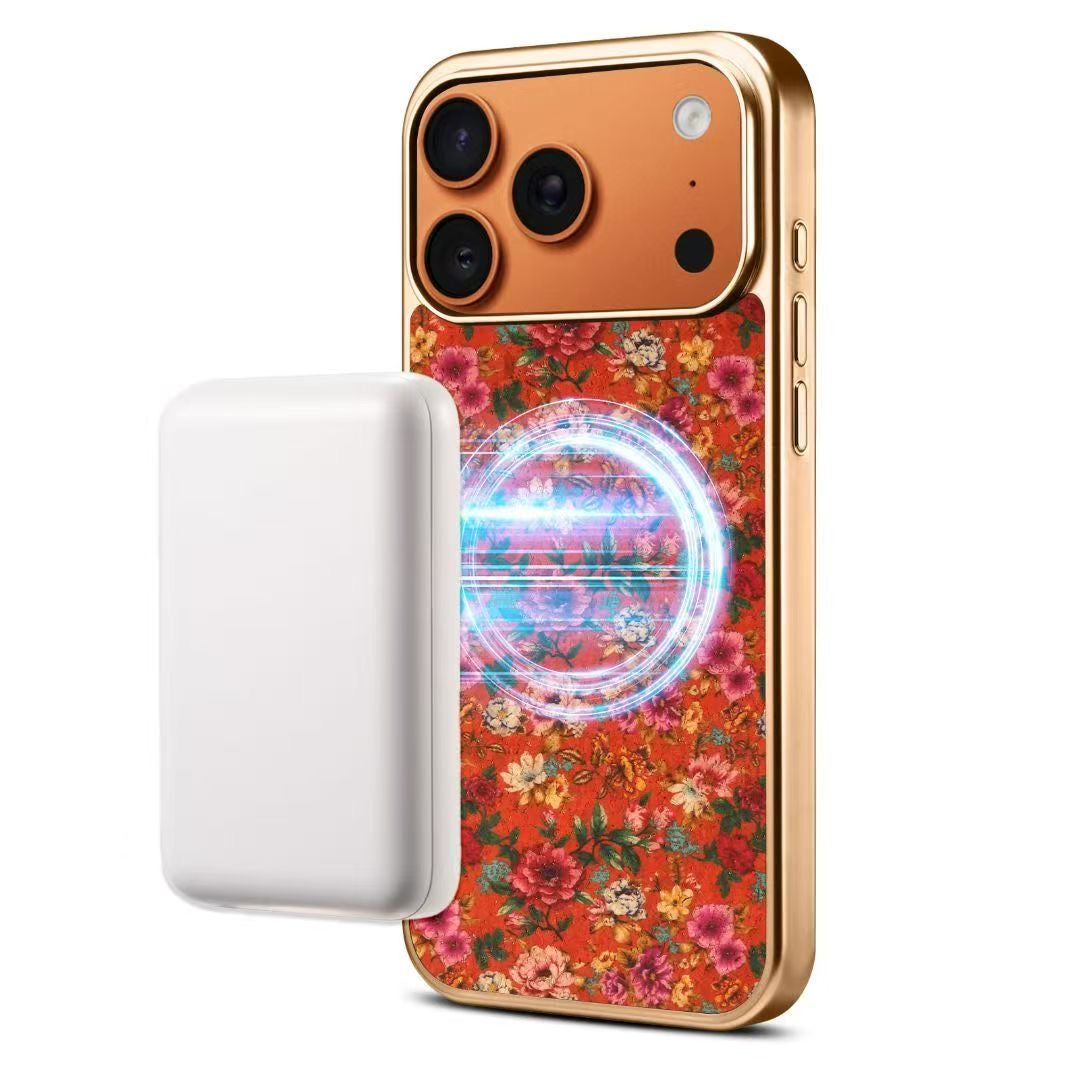 Floral Designer MagSafe Case for IPhone 17 Pro (Orange)