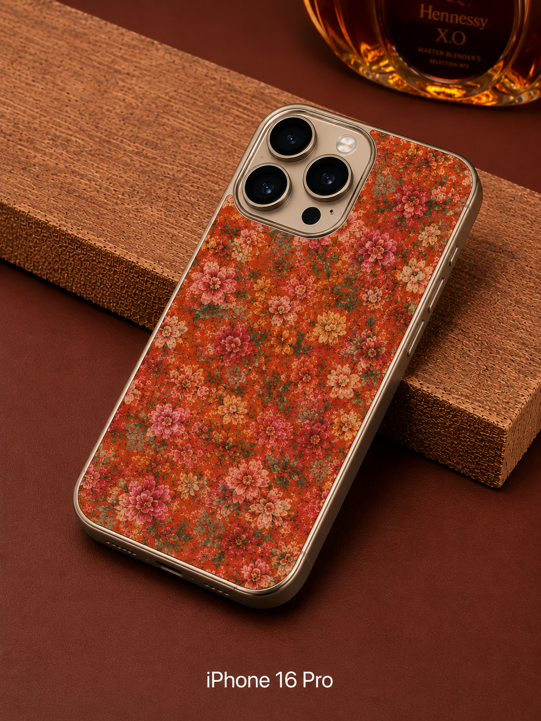 Floral Designer MagSafe Case for IPhone 16 Pro (Orange)