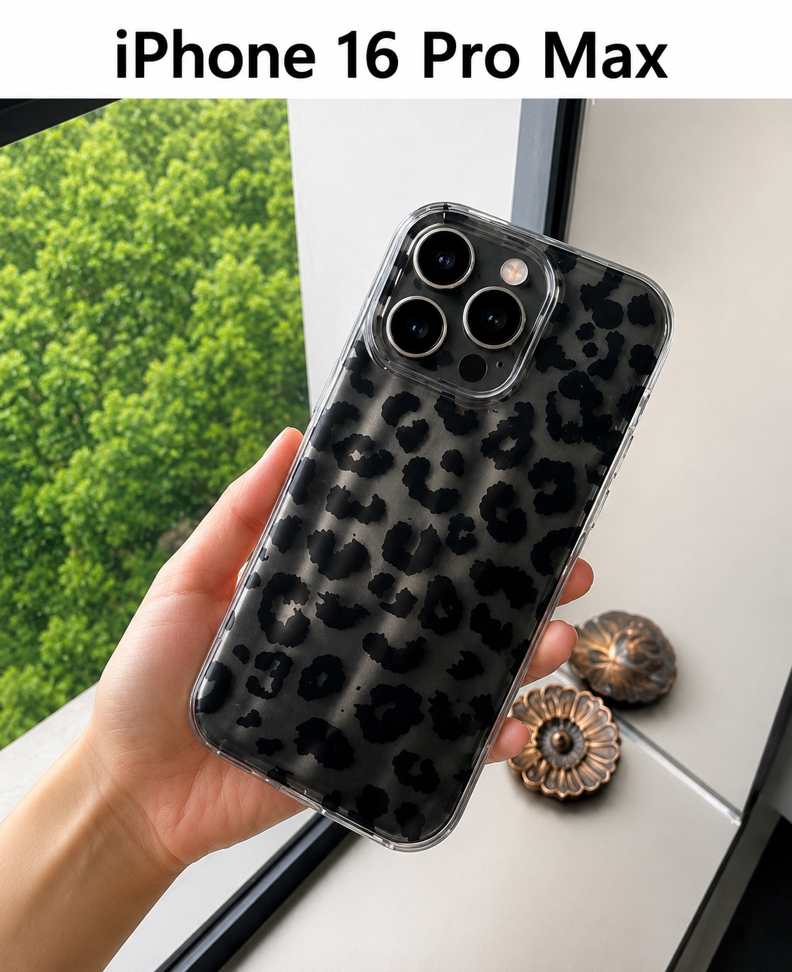 Leopard Pattern Case For iPhone16 Pro Max(Black)