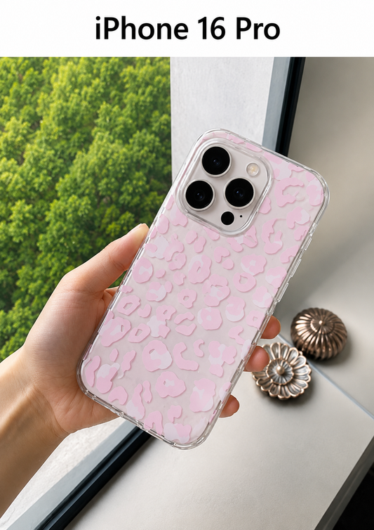 Leopard Pattern Case For iPhone16 Pro(Pink)