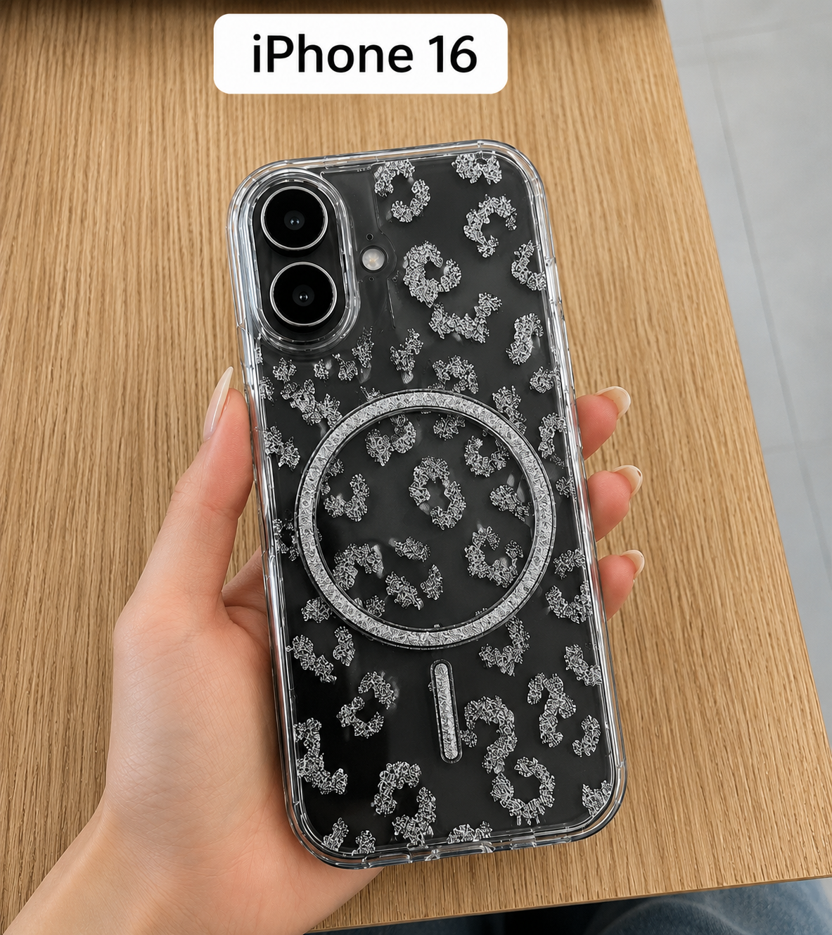 Leopard Pattern MagSafe Case For iPhone16 (Transparent)