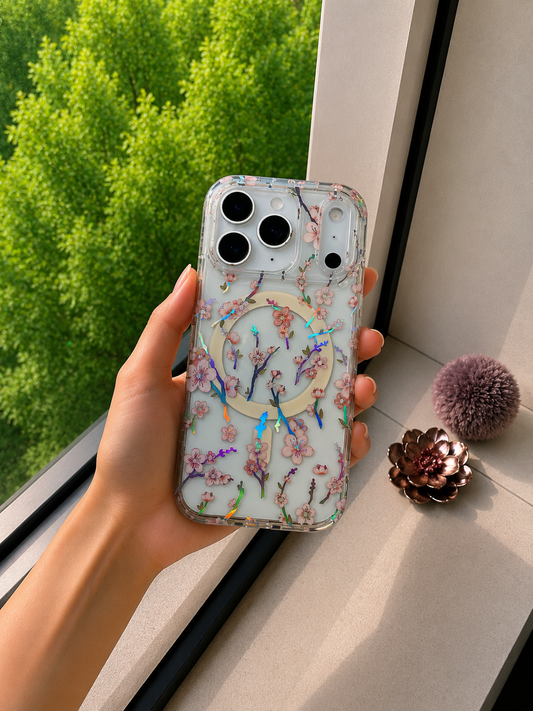 Floral Transparent Designer MagSafe Case For iPhone17 Pro (Floral3)