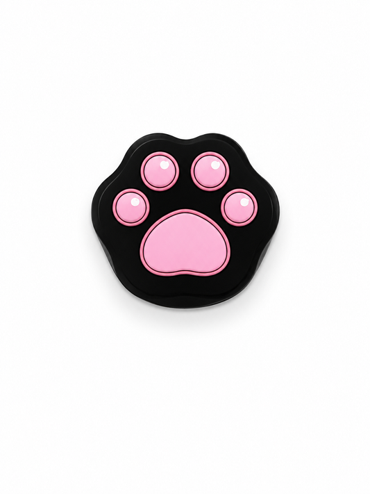 Snappy Dog Paw MagSafe Grip Stand Pop Socket (Black/Pink)