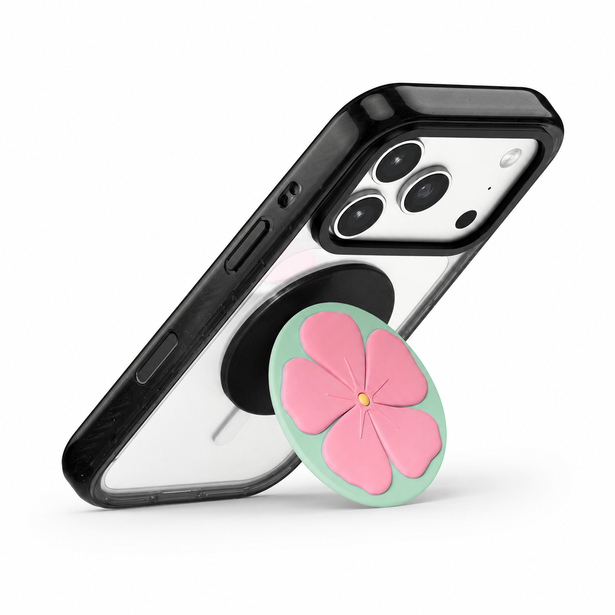 Snappy Floral MagSafe Grip Stand Pop Socket (Pink)
