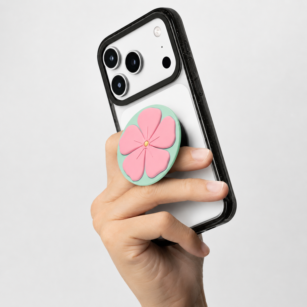 Snappy Floral MagSafe Grip Stand Pop Socket (Pink)