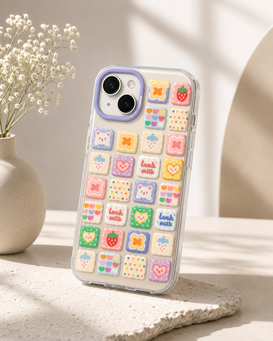Cartoon Designer Matte Finish Case for iPhone 15(Luck Milk)