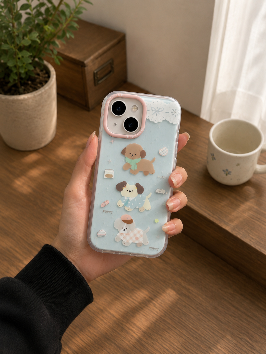 Cartoon Designer Matte Finish Case for iPhone 15(3 Puppy-L)