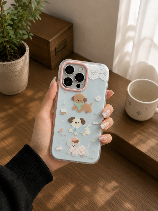 Cartoon Designer Matte Finish Case for iPhone 15 Pro Max(3 Puppy-L)