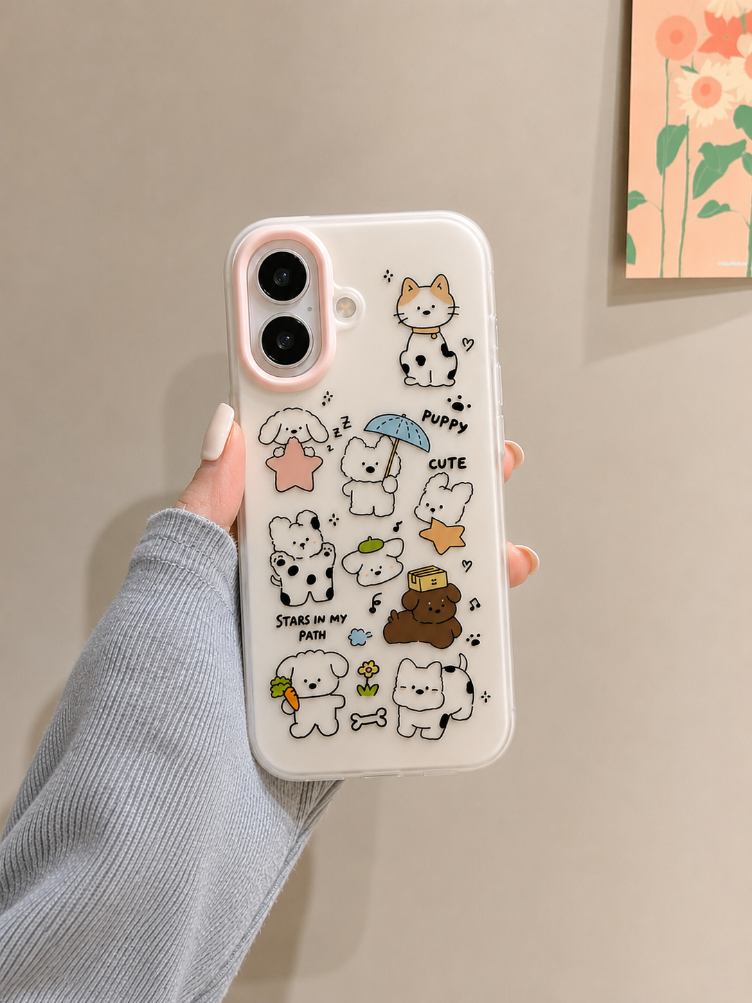 Cartoon Designer Matte Finish Case for iPhone 16(Star In My Path)