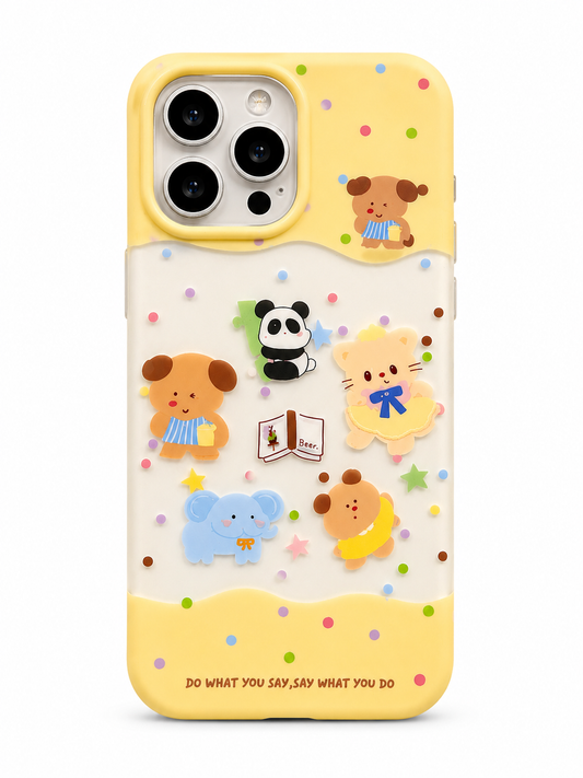 Cartoon Designer Matte Finish Case for iPhone 15 Pro Max(Bear Book)