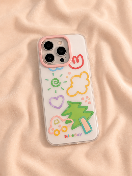 Cartoon Designer Matte Finish Case for iPhone 15 Pro Max(Nice Day)