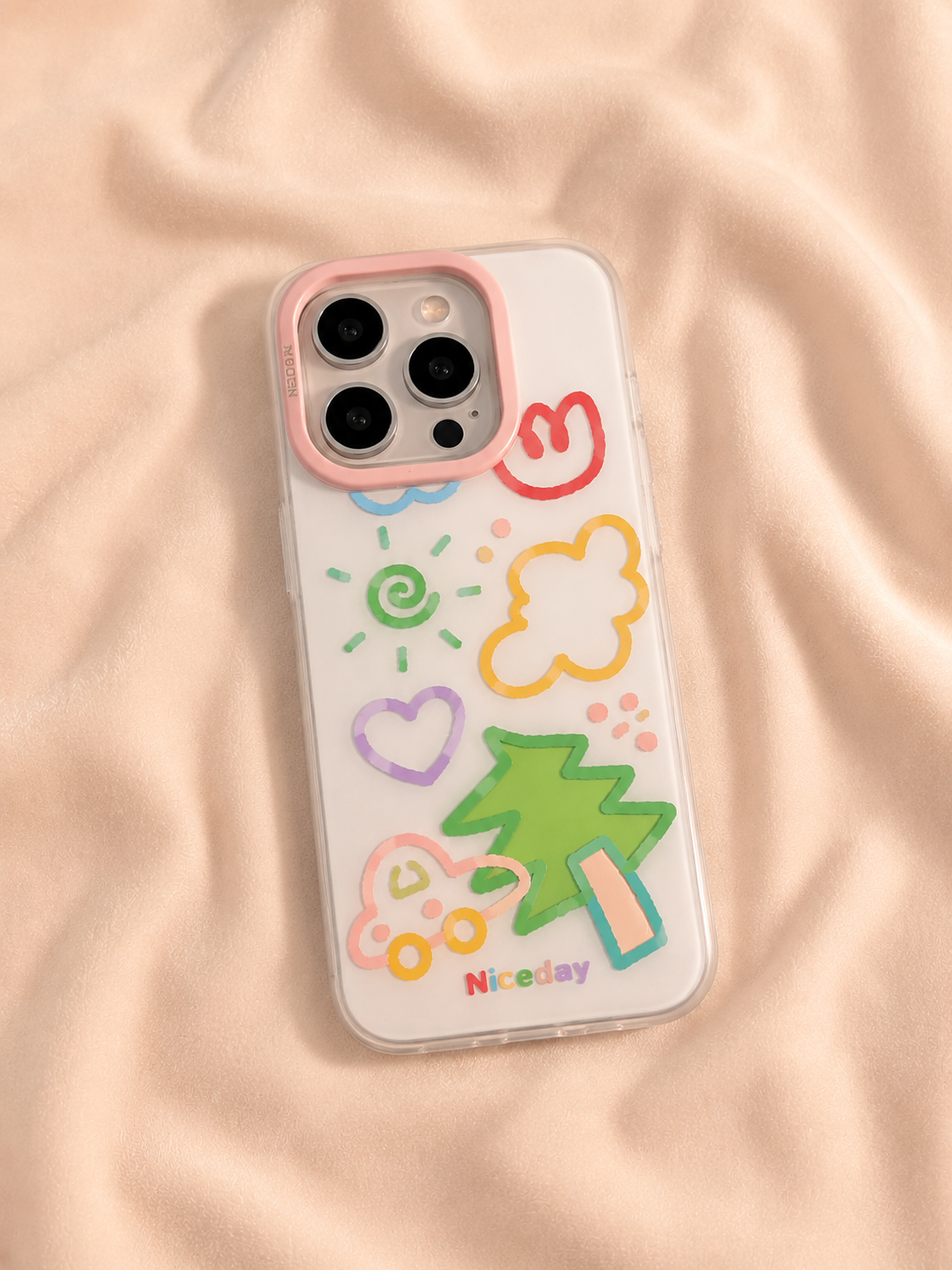 Cartoon Designer Matte Finish Case for iPhone 16 Pro Max(Nice Day)