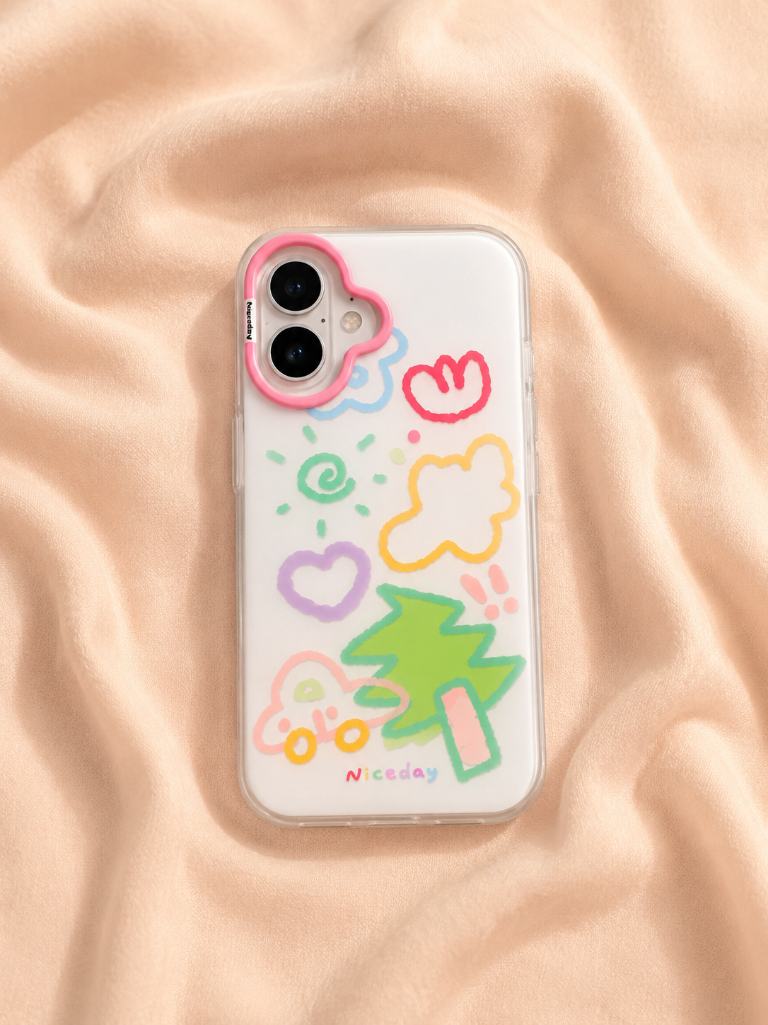 Cartoon Designer Matte Finish Case for iPhone 16(Nice Day)