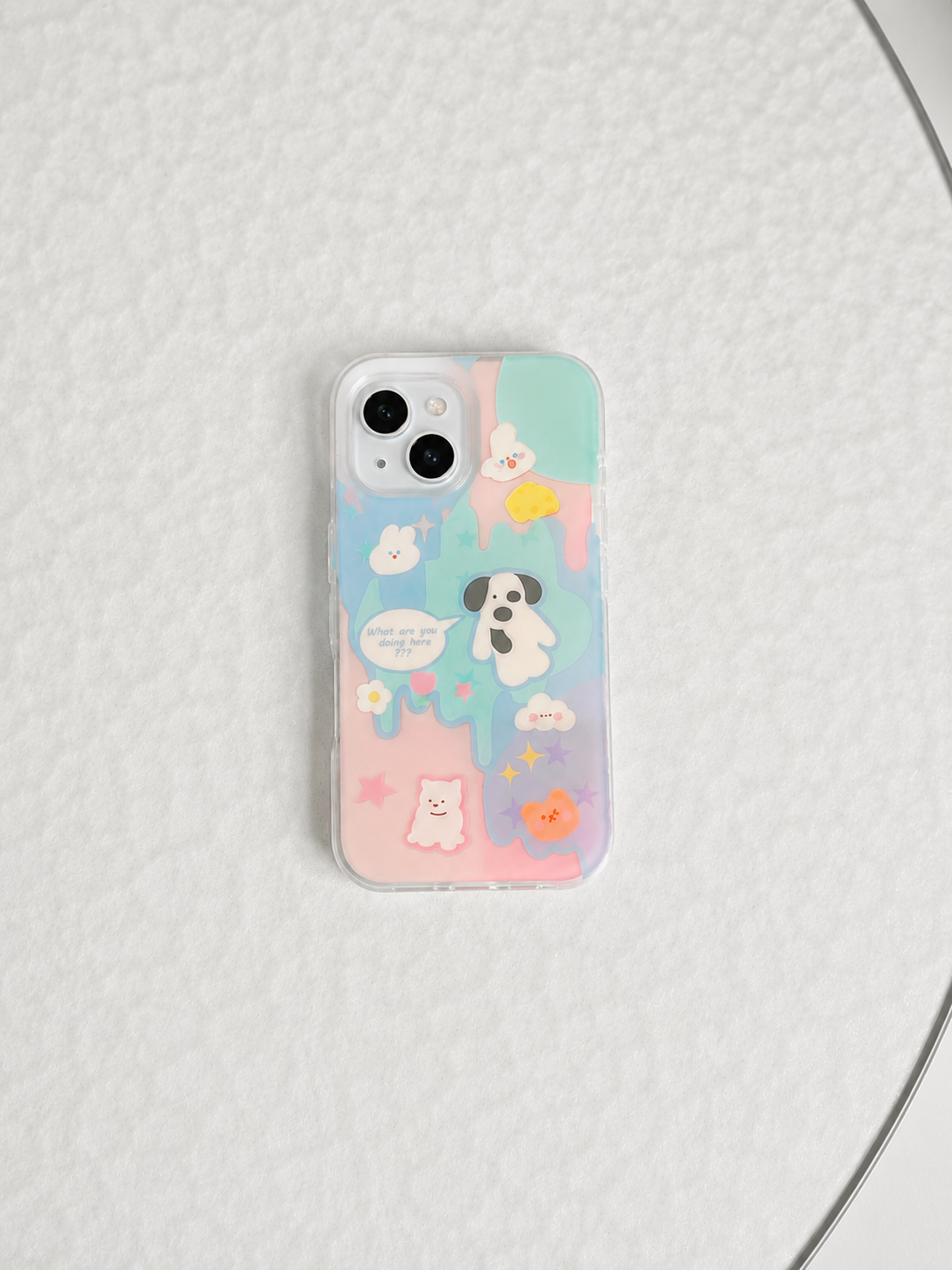 Cartoon Designer Matte Finish Case for iPhone 15(Doing Here)