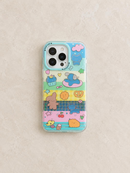 Cartoon Designer Matte Finish Case for iPhone 15 Pro Max(Cat Multicolour)