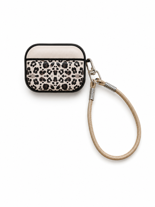 PU her Leopard Leather AirPods  Pro 3 Case(Black/White)