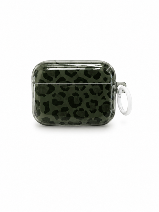 Leopard Pattern Silicon AirPods Pro2 Case(Dark Green)