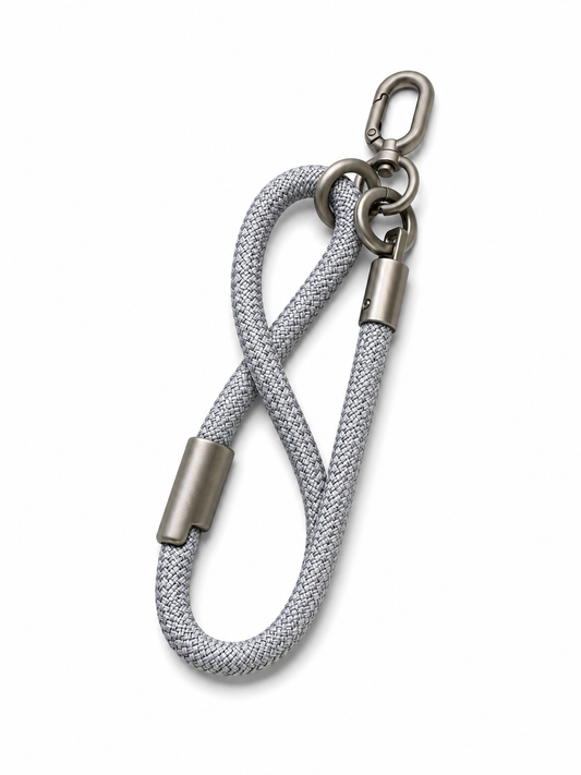 Plain Wrist Lanyards (Grey White)