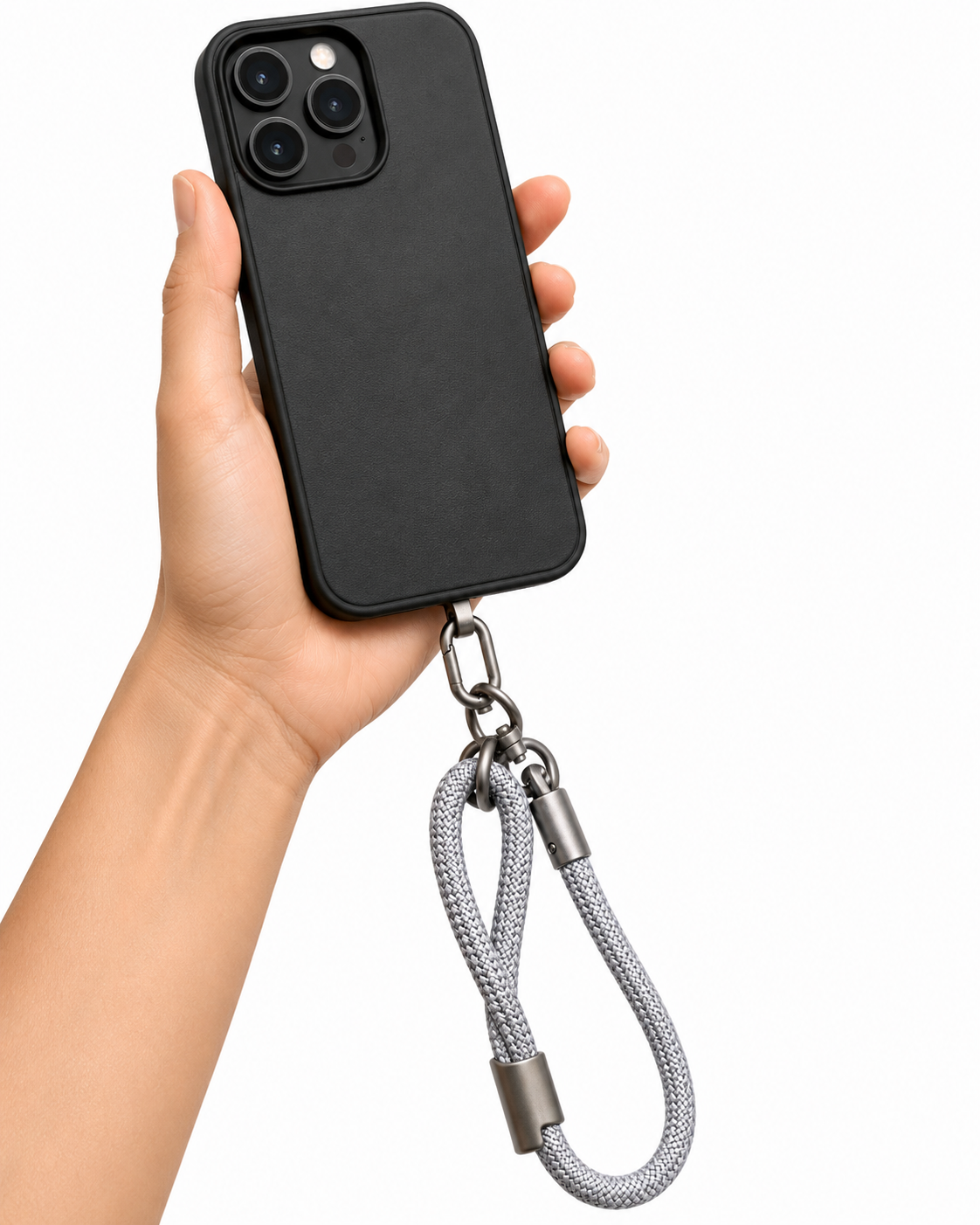 Plain Wrist Lanyards (Grey White)