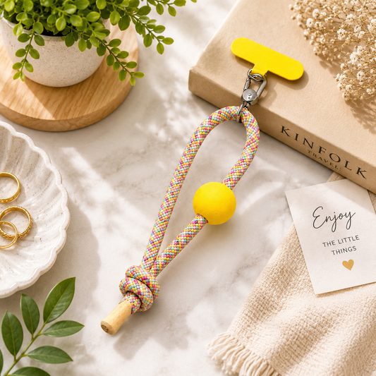 Ball Design Wrist Lanyards (Yellow)