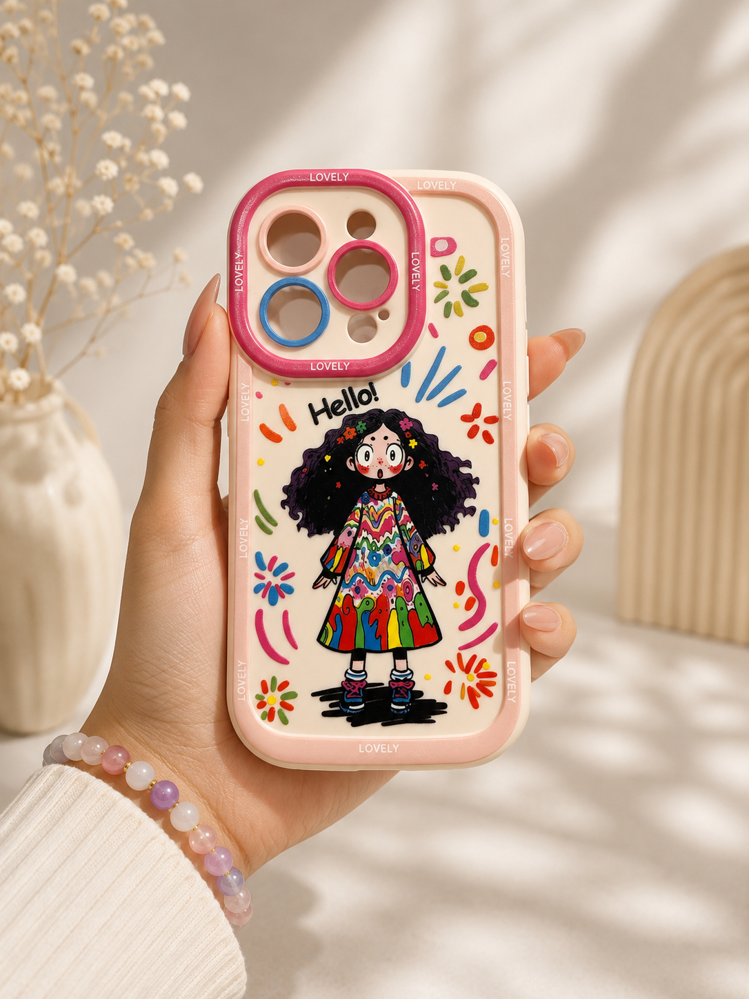 Silicon Charm Case For iPhone15 Pro (Hello Doll)