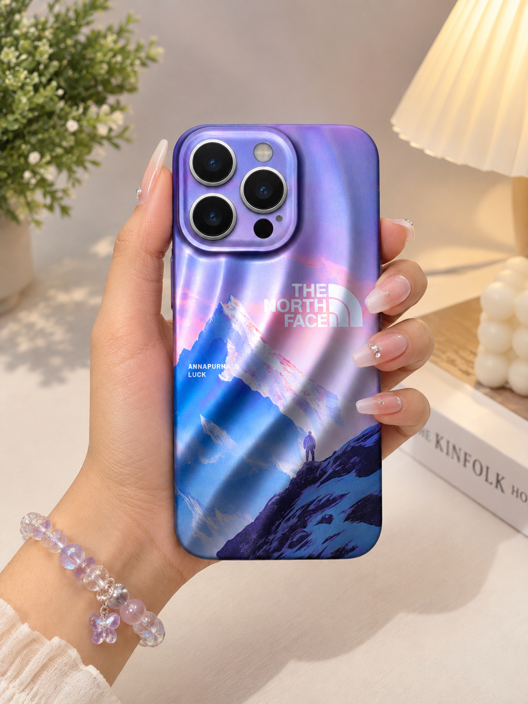 3D Wave Mountain Design Case For iPhone 15 Pro(Purple)
