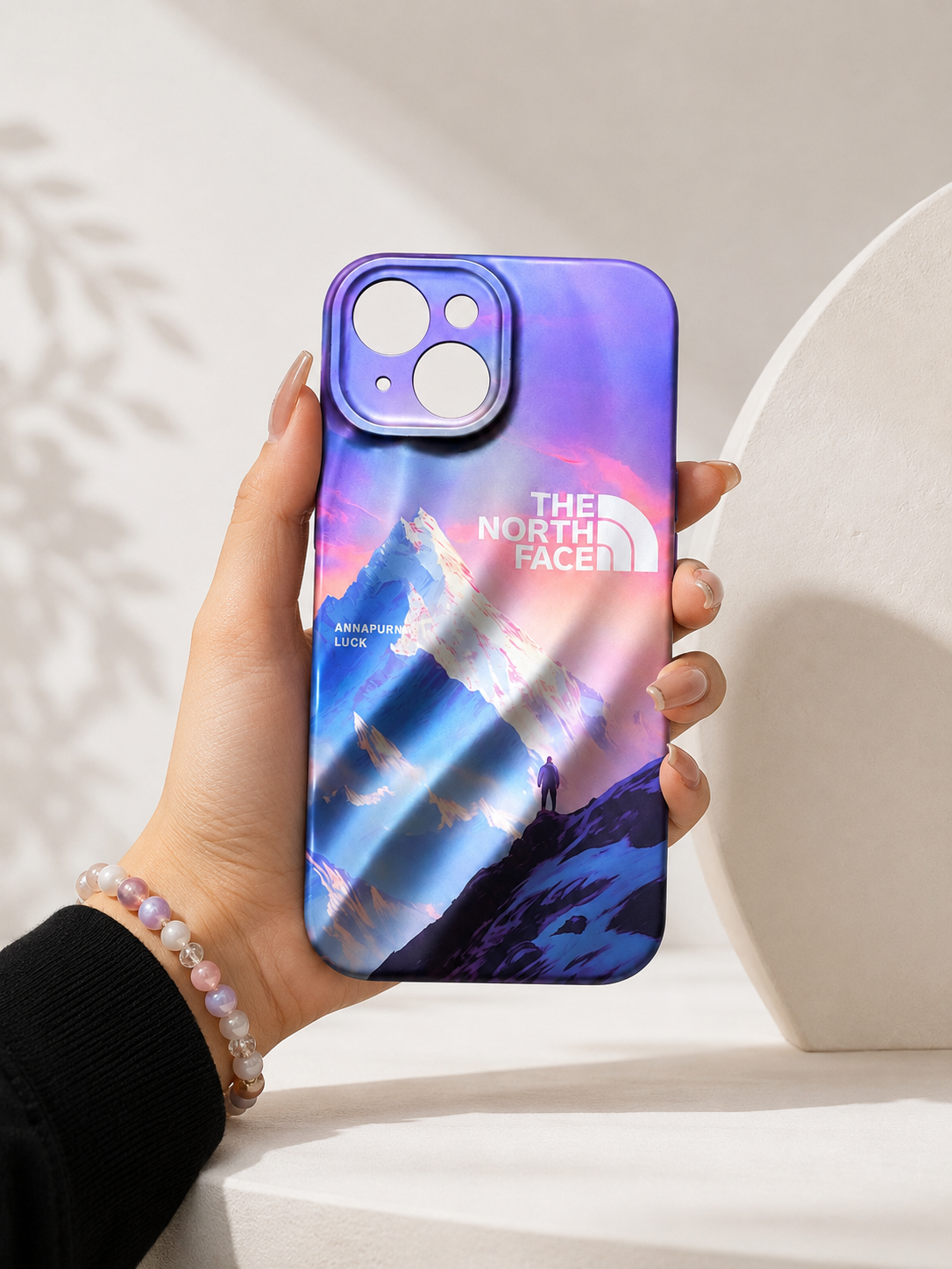 3D Wave Mountain Design Case For iPhone 15(Purple)