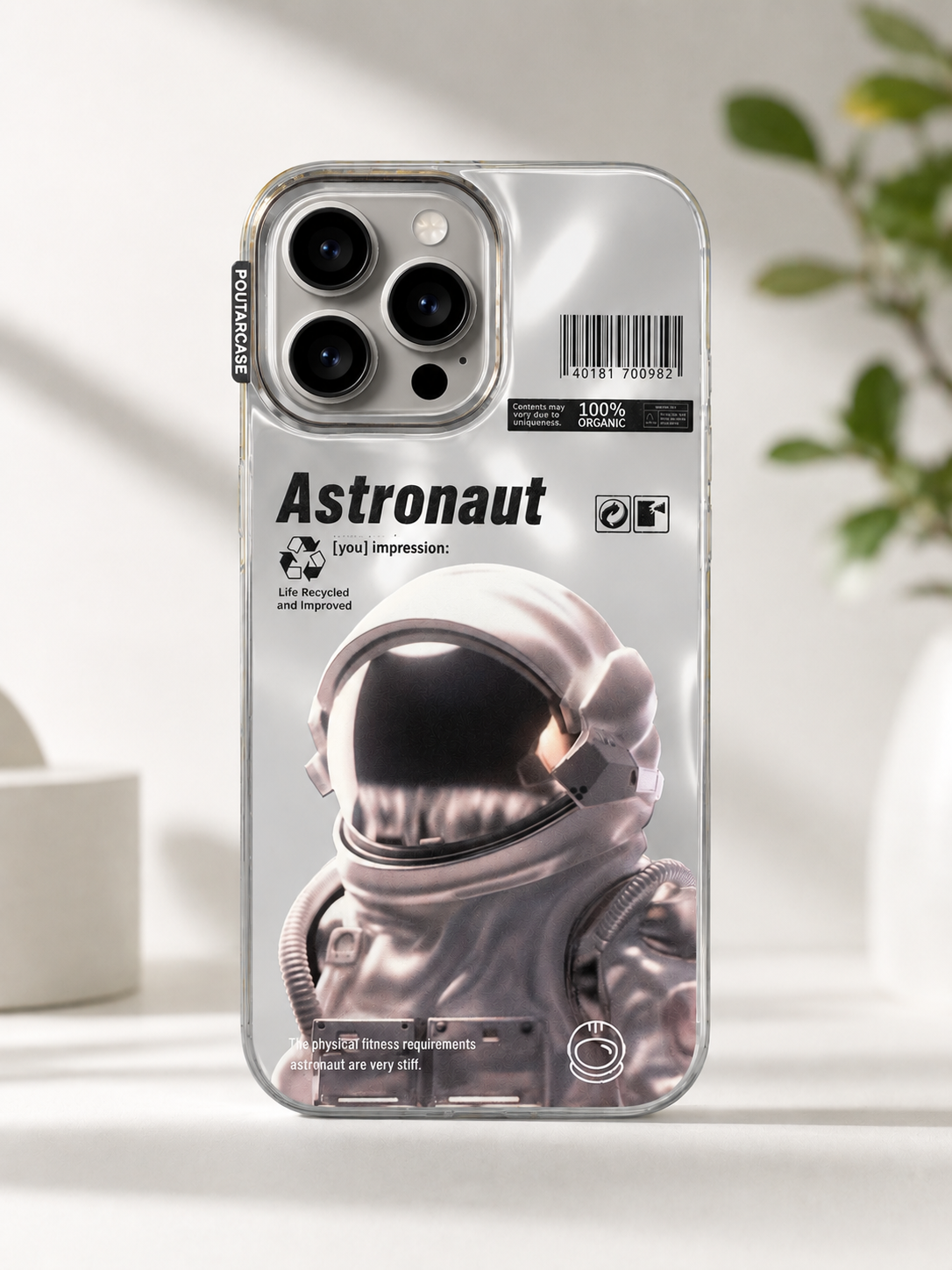 Astronaut Cartoon Designer Case For iPhone 15 Pro Max(Silver)