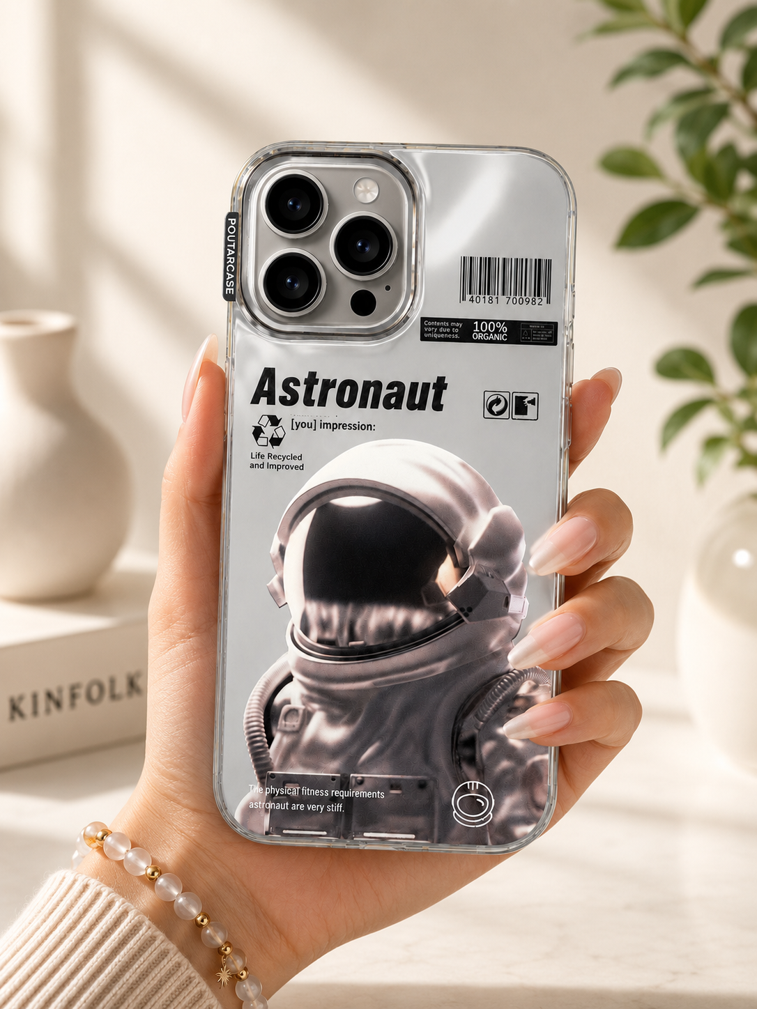 Astronaut Cartoon Designer Case For iPhone 15 Pro Max(Silver)