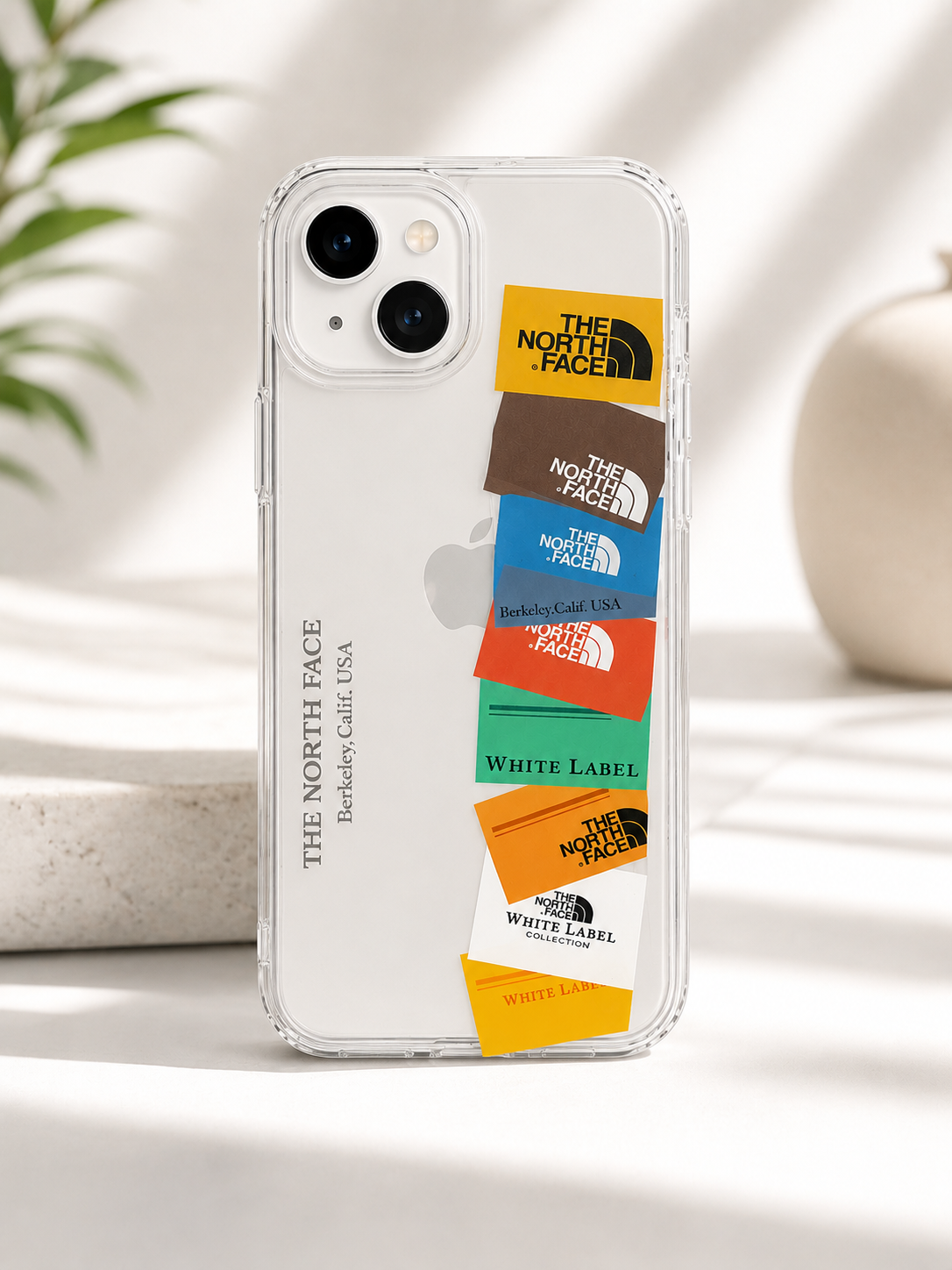 Transparent Designer N O R T H F A C E Case for iPhone 15