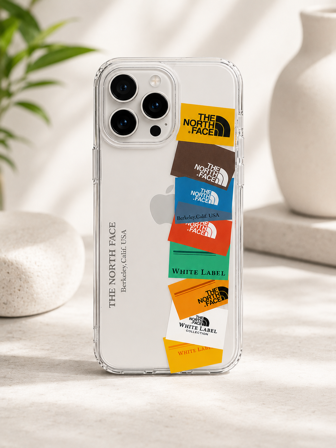 Transparent Designer N O R T H F A C E Case for iPhone 15 Pro Max