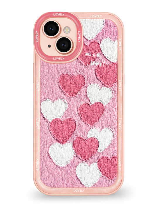 Silicon Charm Case For iPhone 15 Plus (Pink Heart)