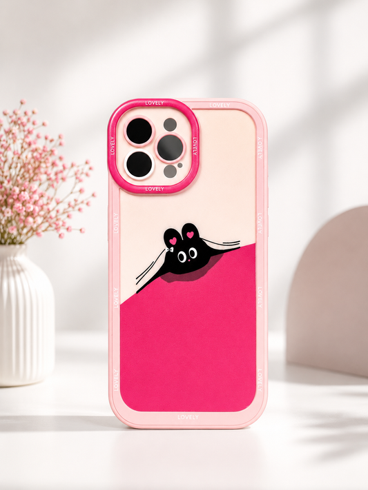 Silicon Charm Case For iPhone 15Pro Max (Black Mouse)